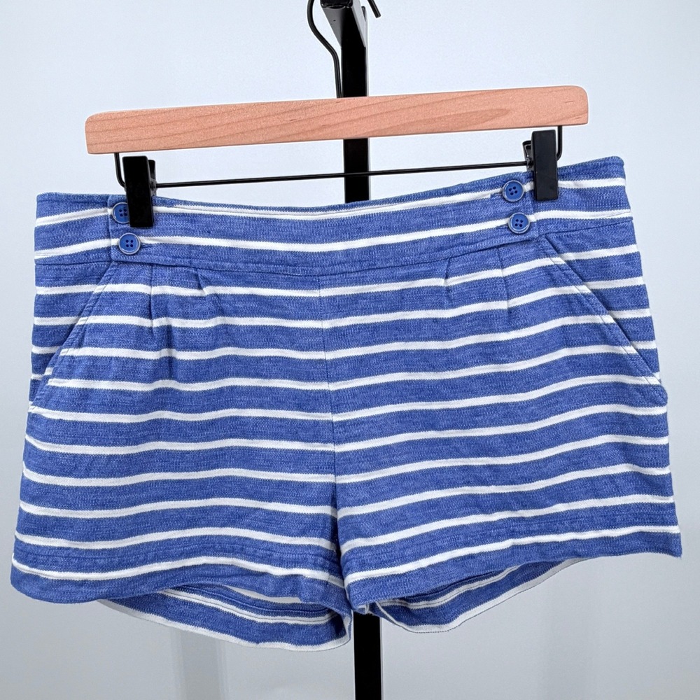 Vineyard Vines Linen Blend Shorts Size 8 Nautical Striped Pleated Preppy